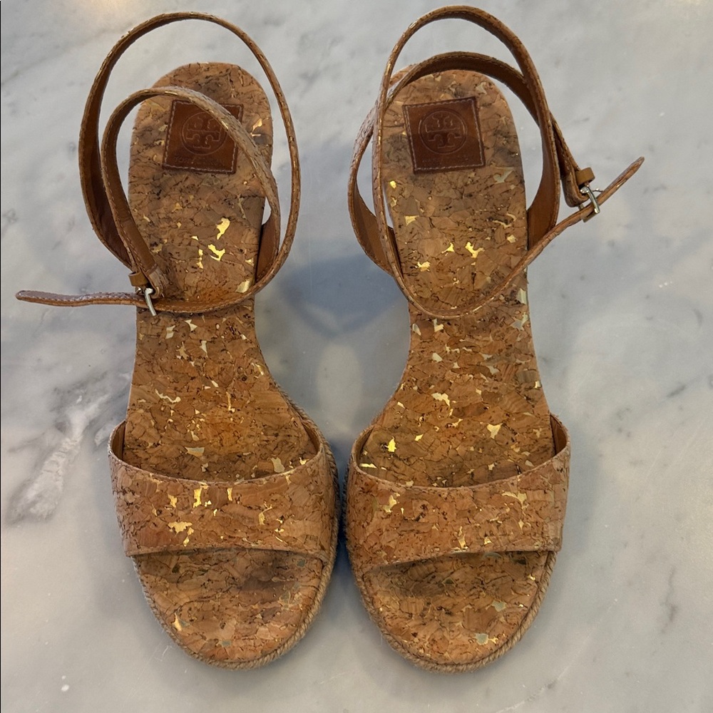 Tory Burch Brown Cork Sandals